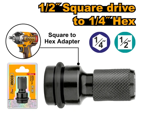 ADAPTADOR DE "1/2 " A "1/4" HEXAGONAL INGCO