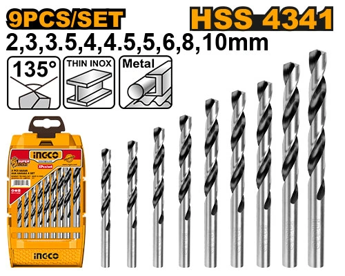 SET DE BROCAS PARA METAL E INOX 9 PCS