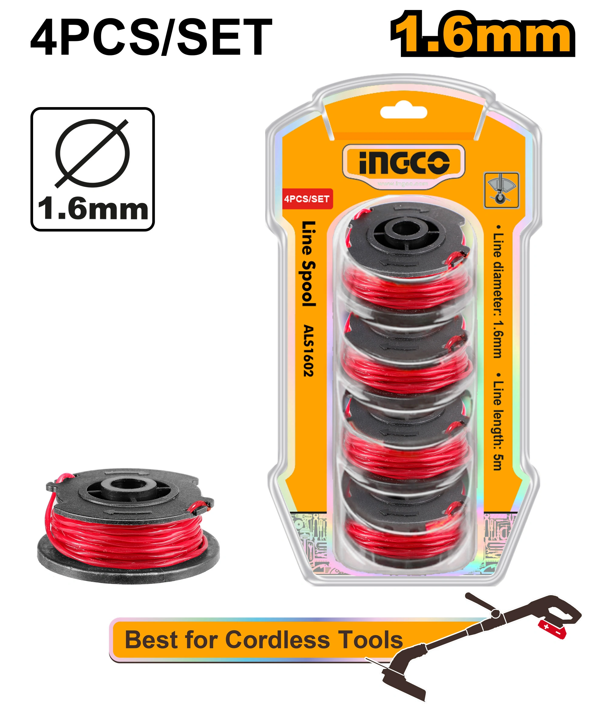 SET X 4 CARRETEL DE TANZA 1,6MMX5MTS EN BLISTER
