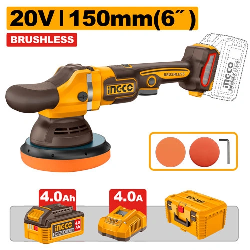 PULIDORA INALAMBRICA CON CABEZAL DE GOMA + 1 BAT 4AH + CARGADOR + MALETA