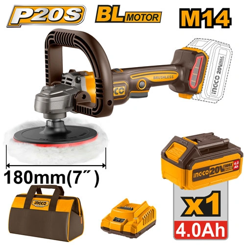 PULIDORA 7 1/4" A BATERIA + 1 BAT 4AH + CARGADOR + LONA