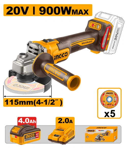 AMOLADORA INALAMBRICA DE 900W MAX EN CAJA 1BAT + CARGADOR