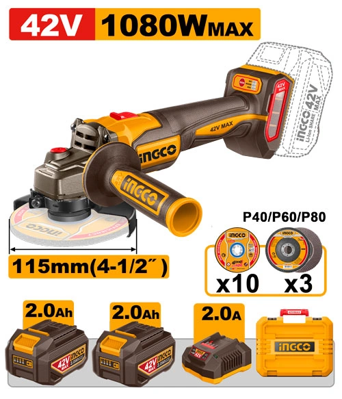 AMOLADORA A BATERÍA 42V MAX 1080W