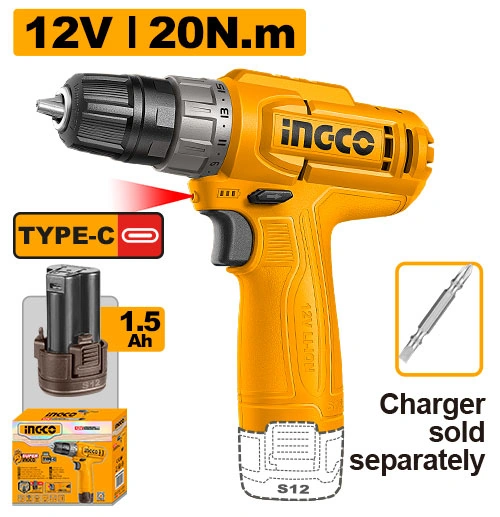 ATORNILLADOR 12V + 1 BAT 1.5AH TIPO C