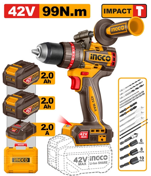 TALADRO PERCUTOR BRUSHLESS 42V 99NM