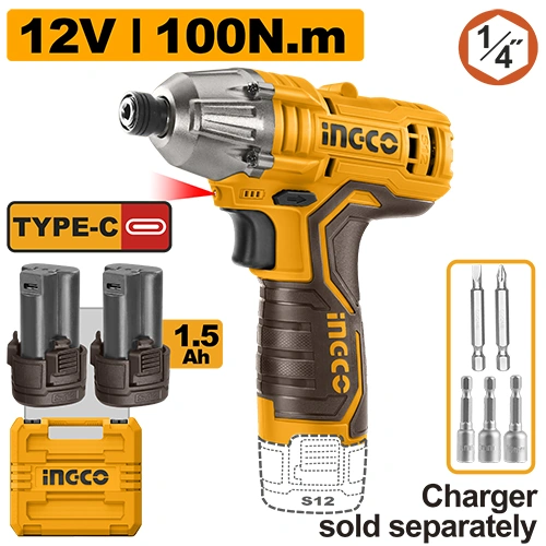 ATORNILLADOR DE IMPACTO 12V S12 1/4" C/2 BAT
