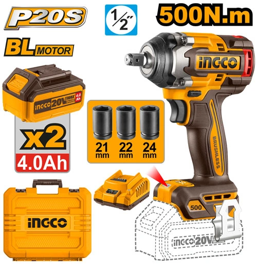 LLAVE DE IMPACTO 20V BRUSHLESS 500N.M.