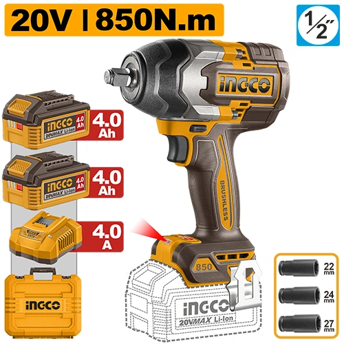LLAVE DE IMPACTO 20V DE 1/2 BRUSHLESS 850N.M.