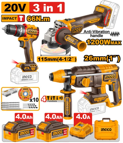 KIT COMBINADO INALÁMBRICO DE 3 PIEZAS