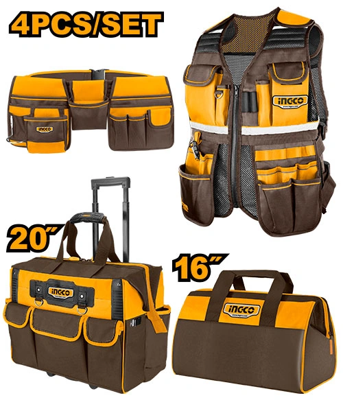 KIT DE LONA CINTURON + CHALECO + MALETA DE 20" + BOLSO DE 16"