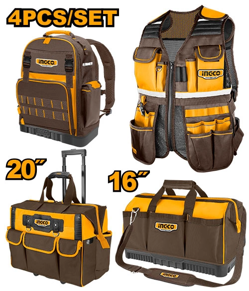 KIT DE LONA MOCHILA + CHALECO + MALETA DE 20" + BOLSO DE 16"