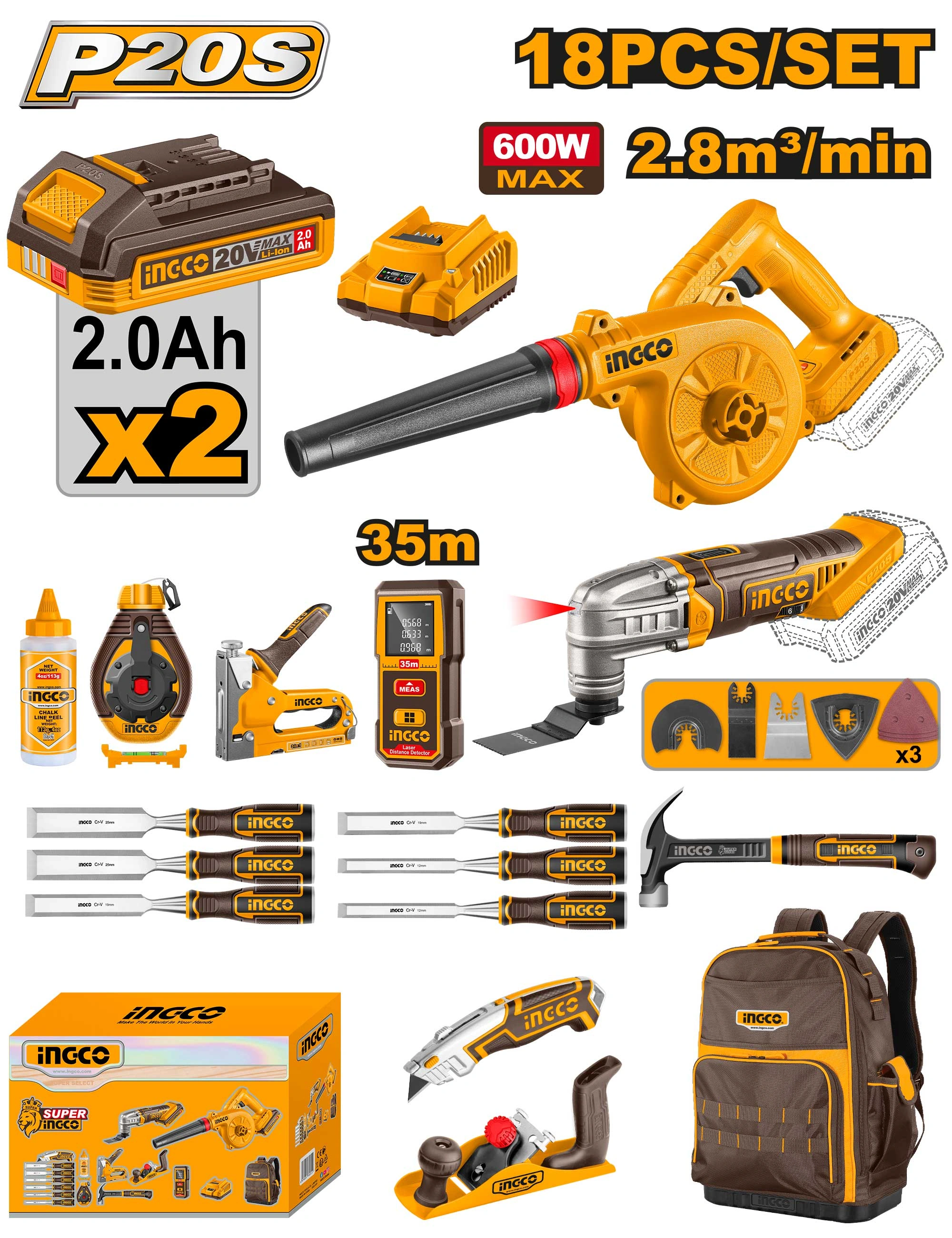 KIT DE 18 HERRAMIENTAS PARA TRABAJAR MADERA