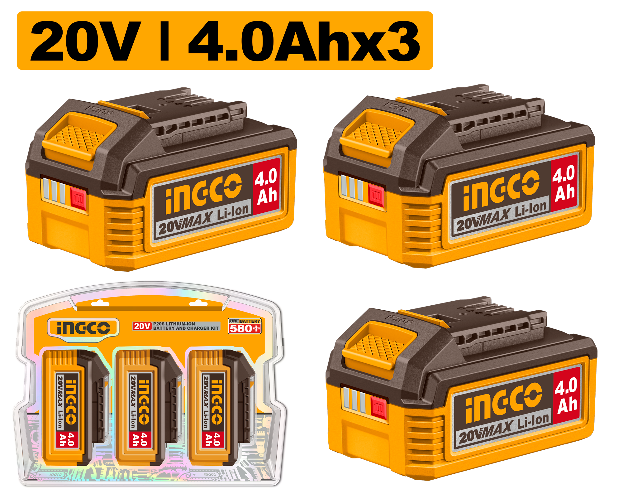 KIT DE 3 BAT DE IONES DE LITIO P20S