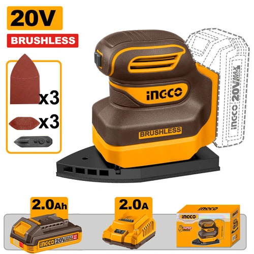 LIJADORA DE MANO TRIANGULAR INALAMBRICA + 1BAT + CARGADOR + ACCESORIOS
