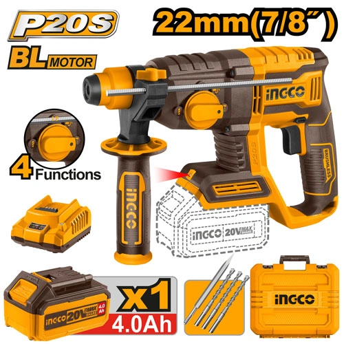 ROTOMARTILLO 22MM BRUSHLESS + 1 BAT 4AH + CARGADOR+