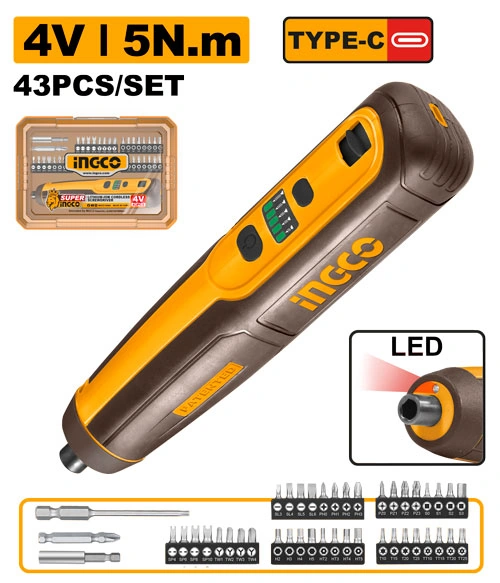 ATORNILLADOR GO CABLE TIPO C + MALETA + 43 ACC