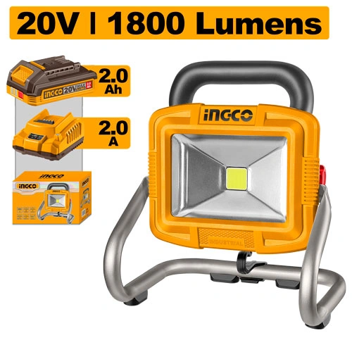 LÁMPARA LED 20V P20S INGCO + 1 BATERIA + CARGADOR