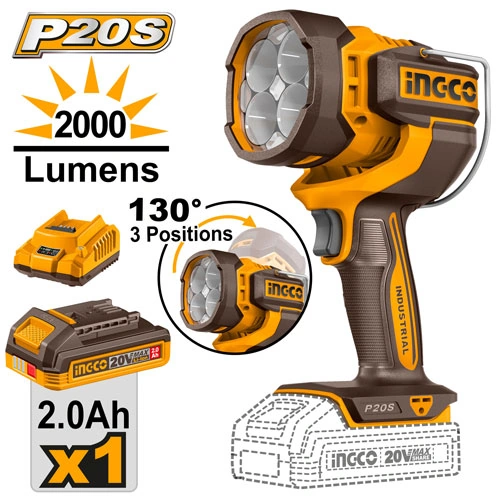 LINTERNA LUZ LED 2000LUM A BATERÍA