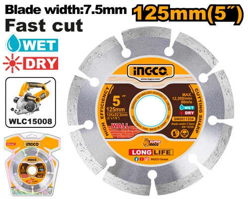DISCO DE CORTE DIAMANTE ULTRAFINO PARA ACANALADORA DE 125(5")X22.2MM