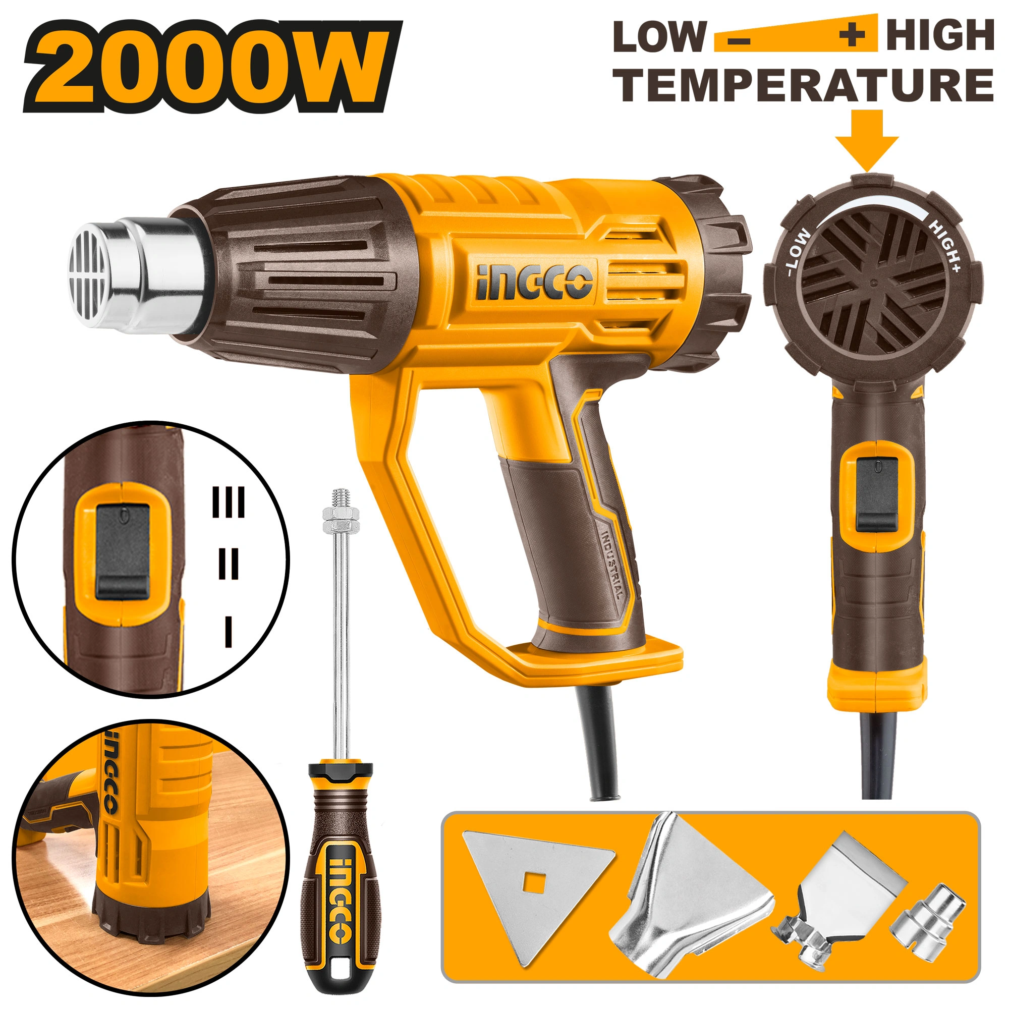 PISTOLA DE CALOR 2000W + REGULADOR