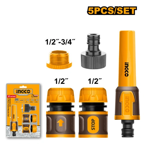 SET DE 5 PCS PUNTERA Y ACOPLE MAGUERA DE 1/2"