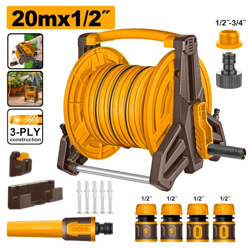 JUEGO DE CARRETE DE MANGUERAS 20M + ACCESORIOS