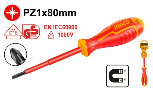 DESTORNILLADOR AISLADO PZ1X80MM (1000V) ESTRELLA