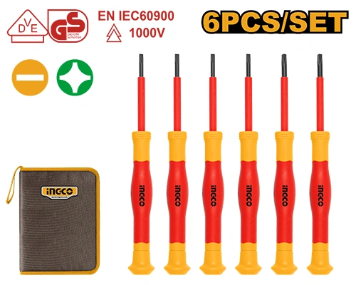 ATORNILLADOR AISLADO PRECISIÓN 1000V JUEGO 6 PIEZAS