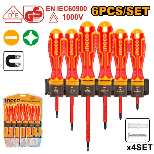 JUEGO DE DESTORNILLADORES AISLADOS DE 6 PCS