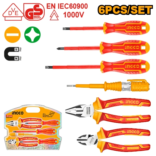 SET DE 6 HERRAMIENTAS AISLADAS 1000V AISLADOS