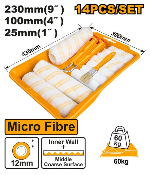 SET DE PINTURA 14 PCS RODILLO + REPUESTOS
