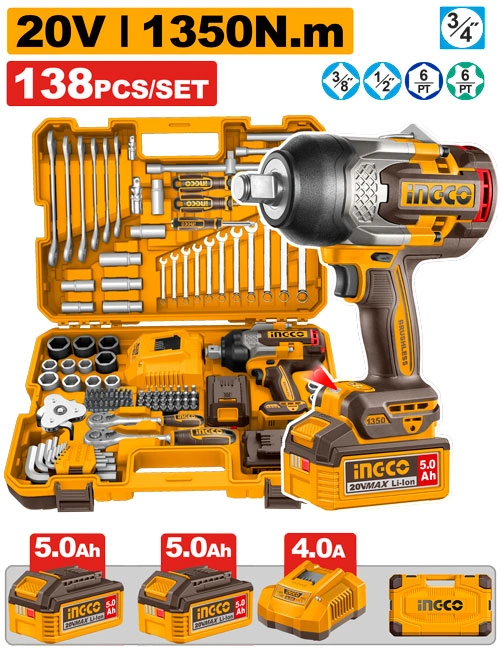 JUEGO DE 138 HERRAMIENTAS DE LLAVE DE IMPACTO 1350 N.M