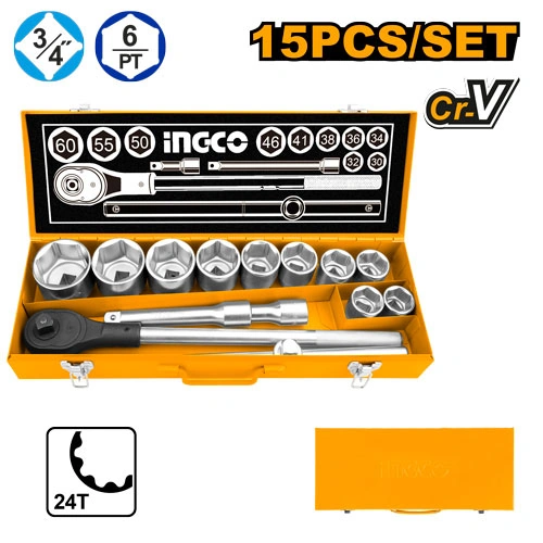 JUEGO DE DADOS 15 PCS 3/4"