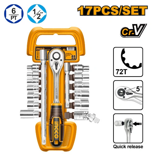 SET 17PCS CRIQUE + DADOS 1/2" CR/V