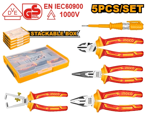 SET DE 5 PCS HERRAMIENTAS AISLADAS EN MALETA DE PVC