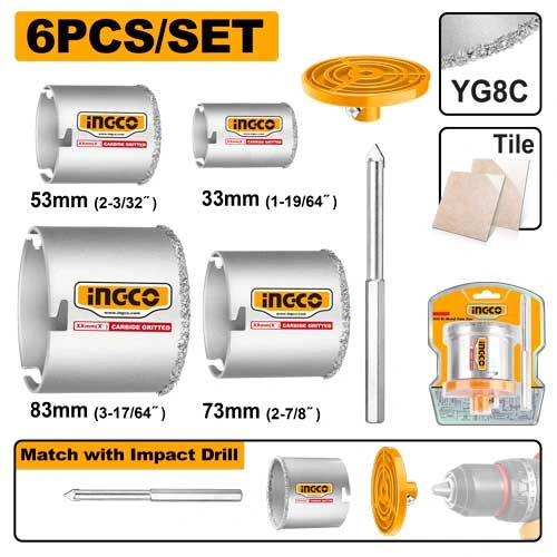 SET DE SIERRA COPA 6 PCS CONCRETO