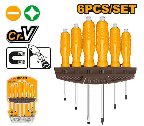 JUEGO DE DESTORNILLADORES DE GOLPE 6PCS