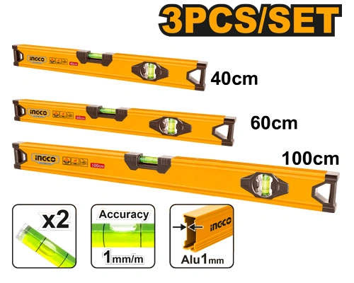 SET DE NIVELES 40 CM. 60 CM. 100CM