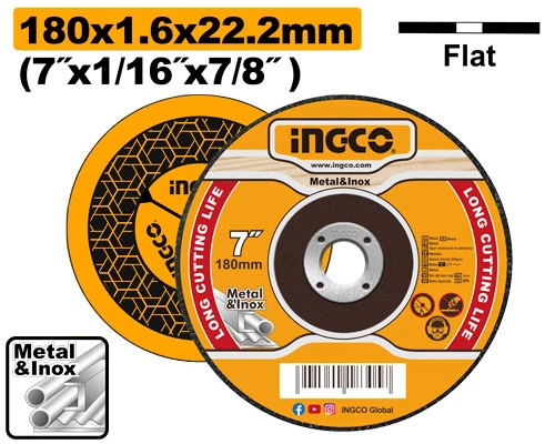 DISCO CORTE METAL 7" X 1.6MM INGCO