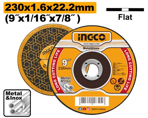 DISCOS ABRASIVOS DE CORTE PARA METAL 9"X1.6MM
