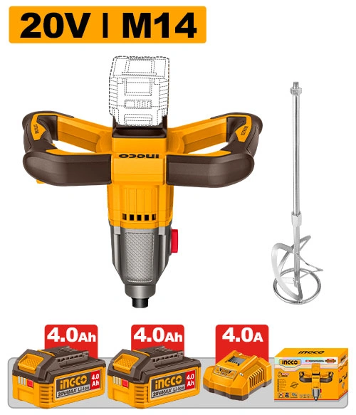 BATIDORA INALÁMBRICA + 2 BAT DE 4AH + CARGADOR DE CARGA RAPIDA