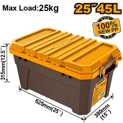 CAJA DE HERRAMIENTAS DE PLASTICO DE 25" 45L - BROCHE DE METAL