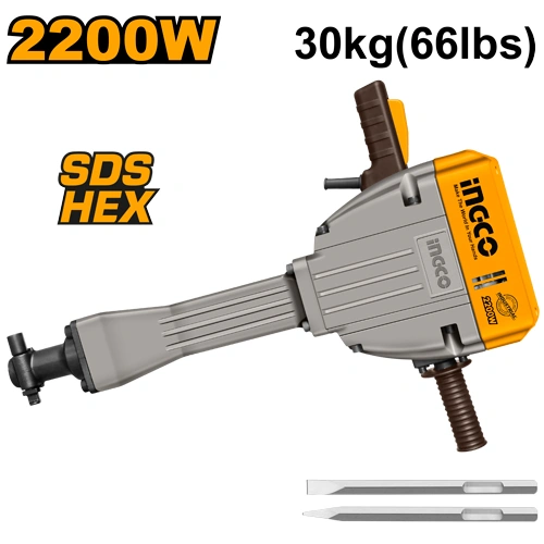 MARTILLO DEMOLEDOR INGCO 2200W 30 KG.