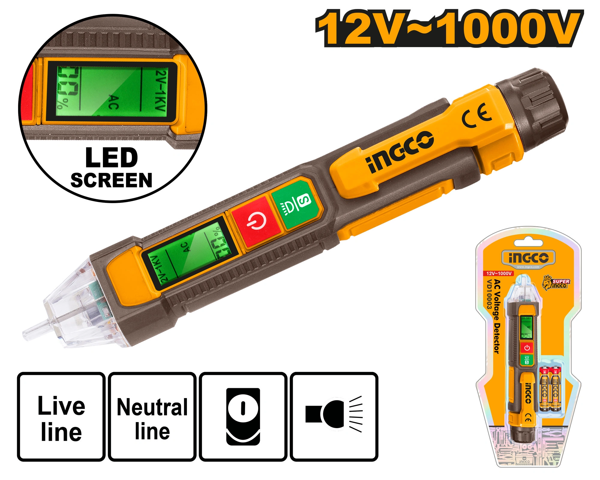 DETECTOR DE
VOLTAJE AC
12V~1000V